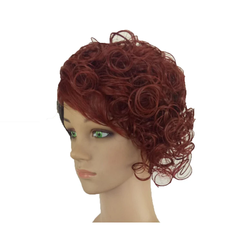 HAIRJOY женский Синтетический 1B/бордовый 2 тона двойной цвет волос короткий кудрявый термостойкий парик