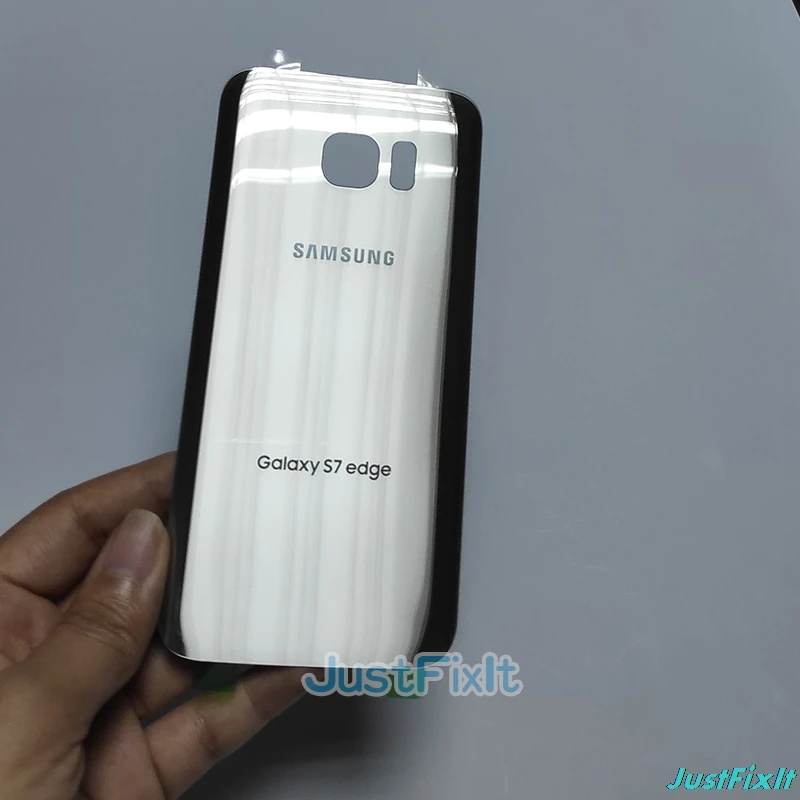 silver Для SAMSUNG Galaxy S7 edge G935F Задняя крышка батареи задняя крышка стекло Корпус чехол замена крышка батареи - Цвет: silver