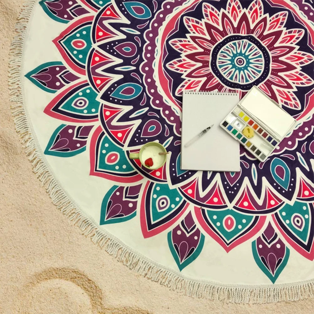 Beach Mat Microfiber Round Towels Travel Outdoor Sports Yoga Pad|Надувные матрасы| |