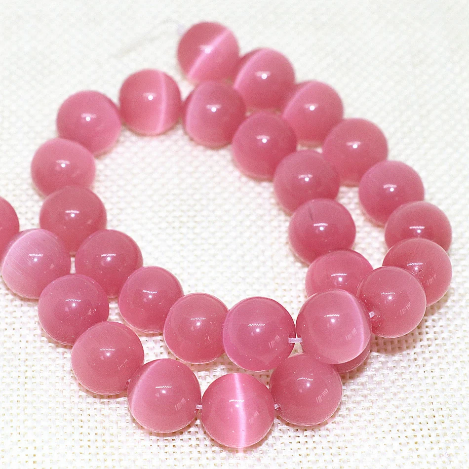 Горячая Распродажа прекрасные темно розовые круглые опаловые бусины кошачий