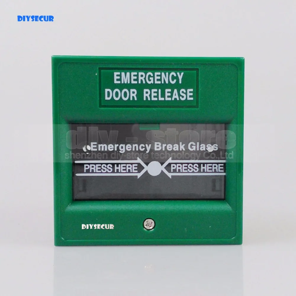 

Аварийный переключатель DIYSECUR 2 шт./лот, кнопка выключения двери, кнопка сигнализации со стеклянным разрывом для системы управления доступом