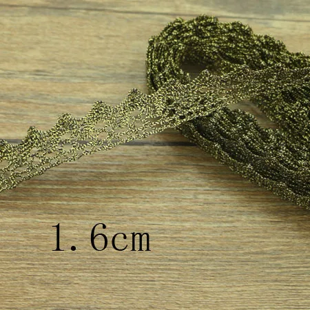 1yard 1 ярд Золотой код 1,6 см Мода DIY Золотое кружево вязание узор изысканный ручной работы DIY аксессуары - Цвет: 1yard
