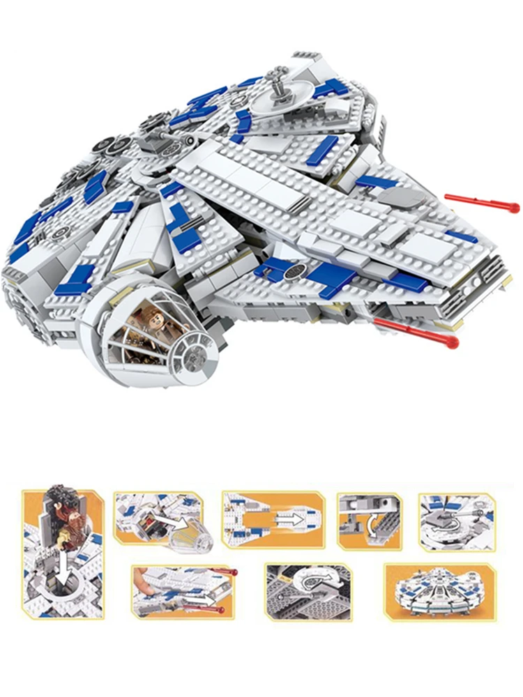 Звездные войны война Kessel Run Millennium Сокол истребитель строительные блоки StarWars наборы Кирпичи Детские игрушки Marvel Совместимость