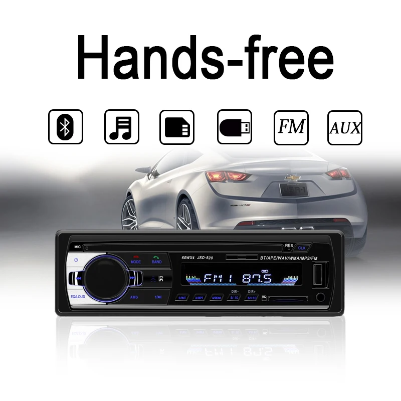 Bluetooth Авторадио автомобильный стерео радио JSD-520 Радио FM Aux вход приемник SD USB 12V