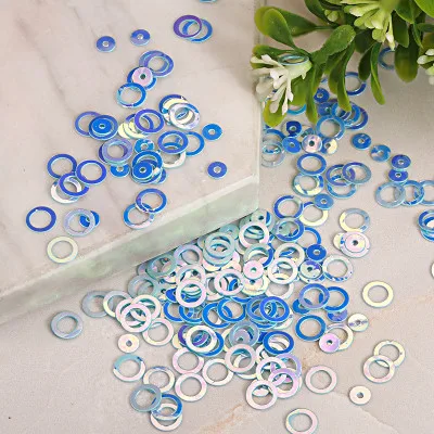3 JG Light Blue 10 г/упак. удивительный блеск блесток 4 мм/6 мм кольцо круг вокруг Форма свободные блестки для ногтей Для женщин швейные детей Diy аксессуары - Цвет: 3 JG Light Blue