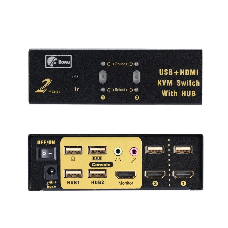 2 порта KVM переключатель HDMI совместимый USB2.0 Mit аудио сплиттер Maus tastatur 4 karat x HD Schalter с