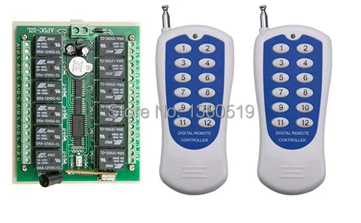 12CH DC 12В rf домашняя Автоматизация дистанционное управление переключатель 433 МГц