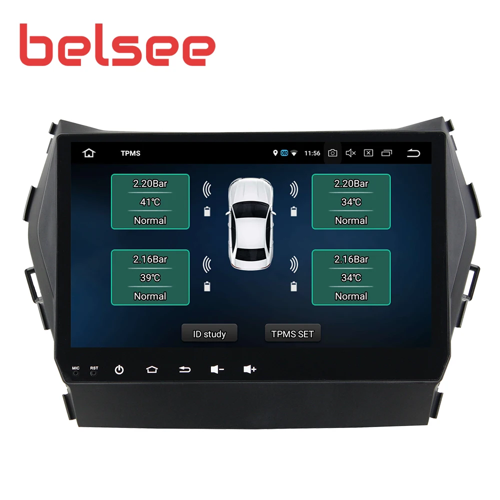 Belsee 10,1 дюймов Автомобильный радиоприемник Android 9,0 для hyundai Santa Fe IX45 2013- gps Навигация стерео головное устройство Авторадио плеер