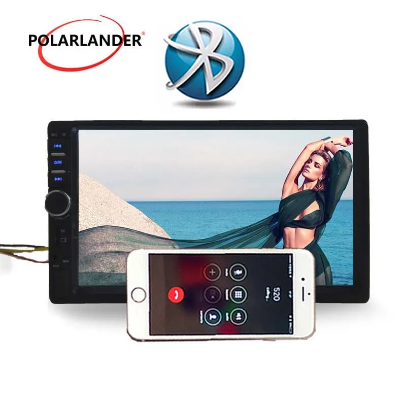 2 DIN Bluetooth 7 дюймов автомобиля MP4 плеер с Дистанционный пульт автомобиль радио ЖК