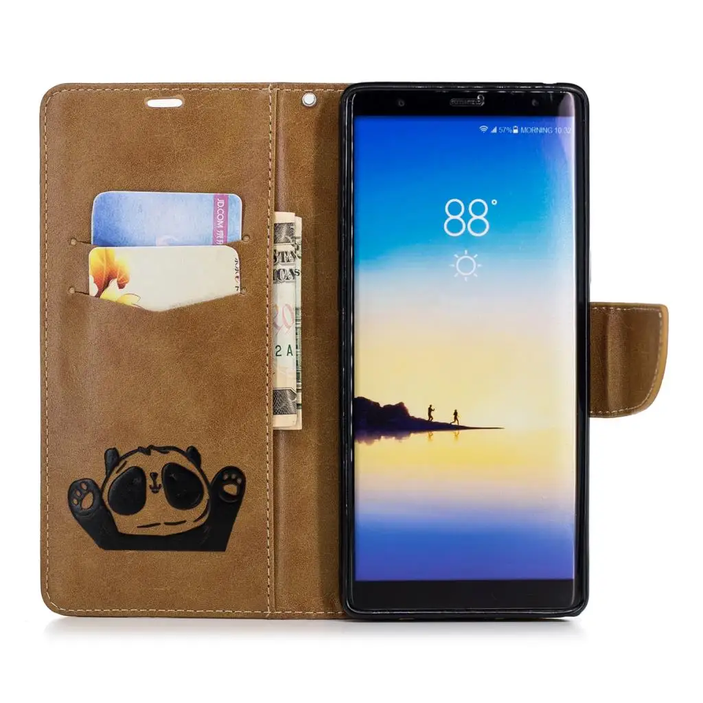 Чехол для Samsung Galaxy Note 8/Note 9 Модный чехол с милым рисунком медведя кожаный ремешком