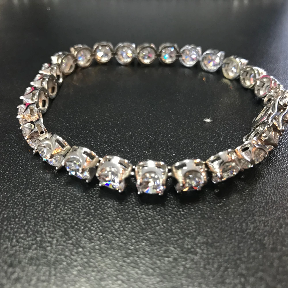 Браслет для тенниса Flower CZ ширина 4 мм/6 мм 8 дюймов не линяет нержавеющая сталь