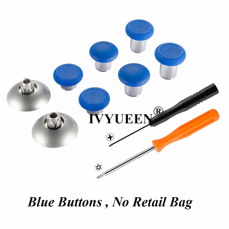 Blue No Bag IVYUEEN 8 шт. Сменные магнитные Джойстики для Playstation 4 Dualshock 4 PS4 Pro контроллер запасные части для консоли Xbox one - Цвет: Blue No Bag