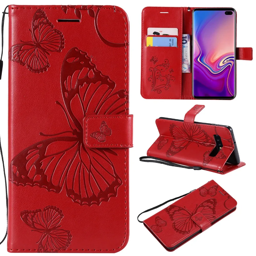 360 Magnetic Full For Samsung Galaxy Note 9 8 S9 S10 Plus Lite S10E Stand Wallet Case Soft TPU Leather 3D Butterfly Flip Cover | Мобильные