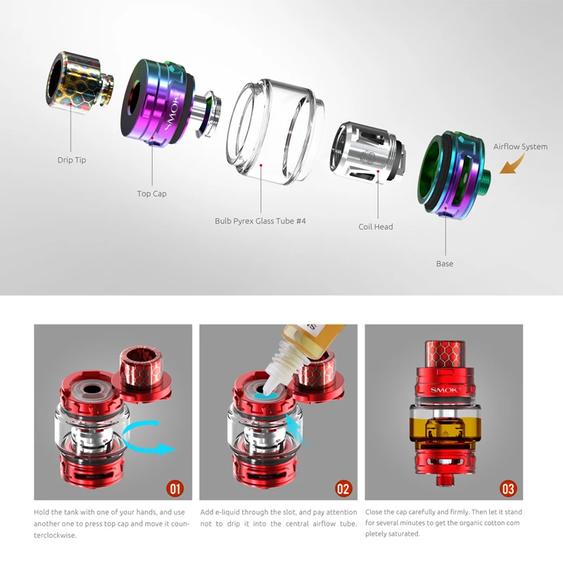 Новый запас SMOK TFV12 Baby Prince Tank 4 5 мл топ заполнение электронных сигарет распылитель