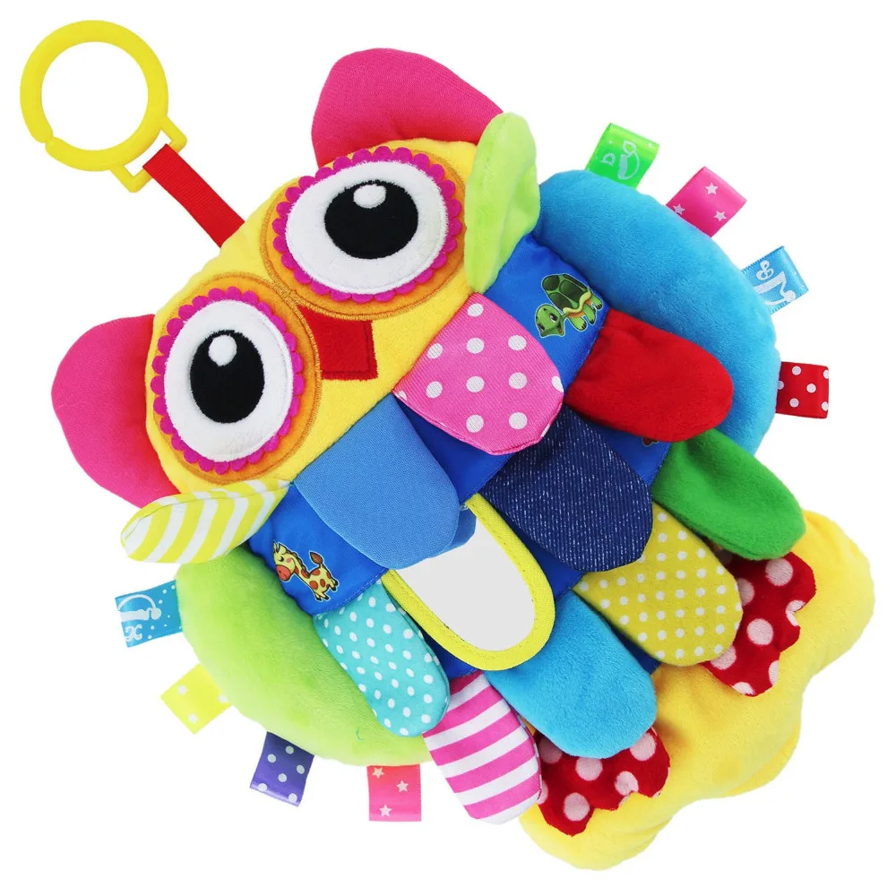 

TEYTOY Soft Baby Toy Flip Owl Activity Crinkle Cloth Soft Rattle Toys Stroller and Travel Activity Toy BPA-free