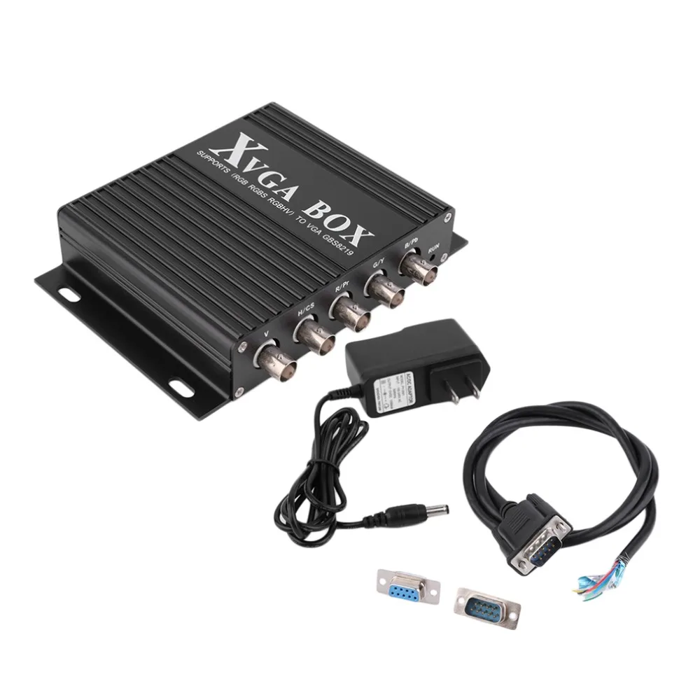 XVGA коробка CGA EGA RGB RGBS RGBHV в VGA промышленный монитор видео конвертер с USPlug адаптер