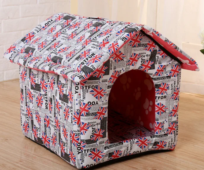 

Portable Folding Dog House Cat Bed for Small Dog Puppy Pet Supply oxford pet dog house mat camouflage England style