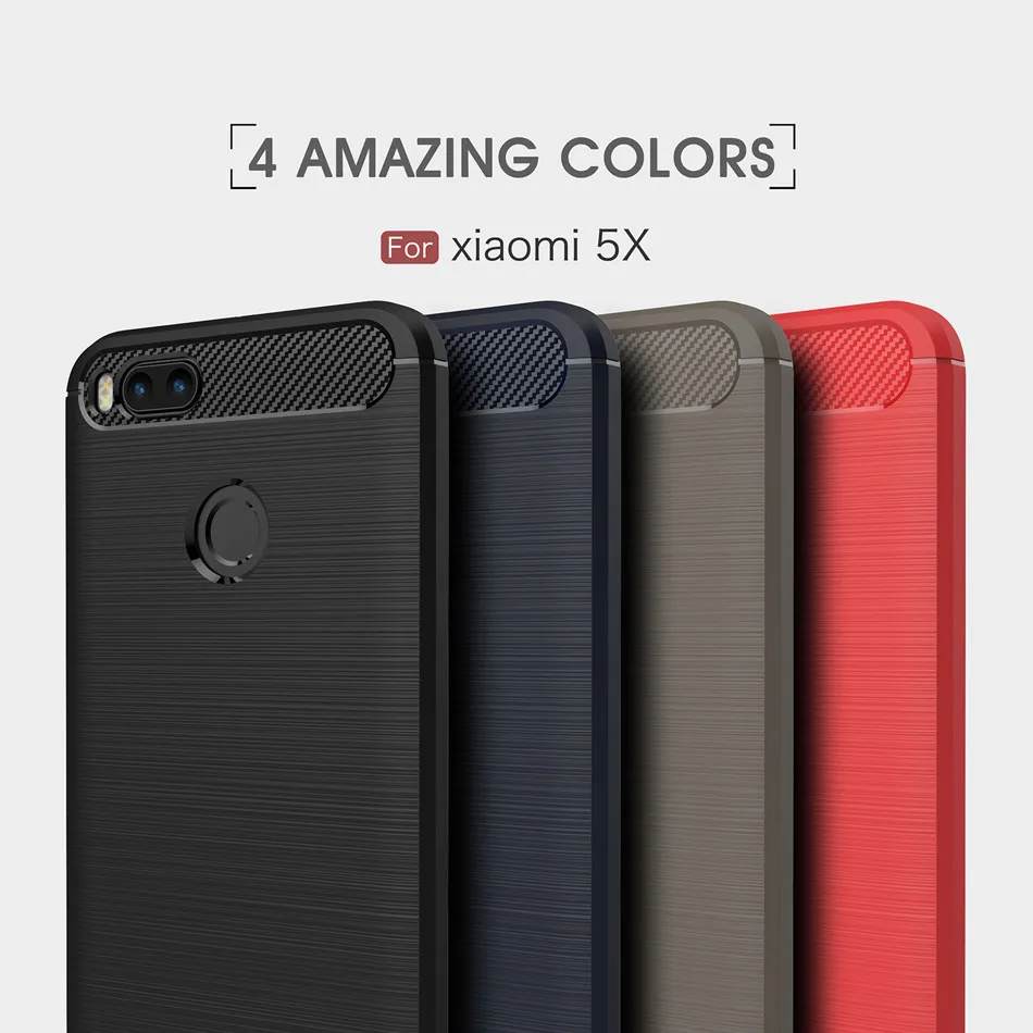 Kolpler soft TPU phone Case For Xiaomi Mi 5X A1 case Fiber Carbon Anti-knock cover bumper on for MiA1 capa | Мобильные телефоны и