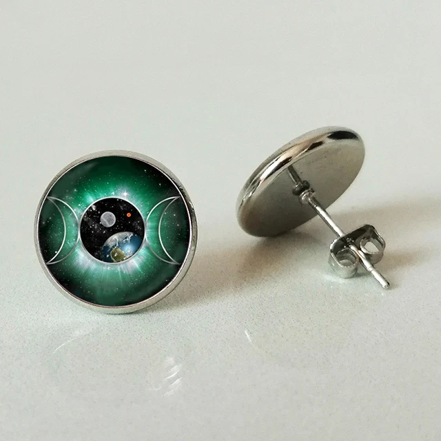 Новинка очаровательные Weika серьги гвоздики в форме Триединая богиня луны