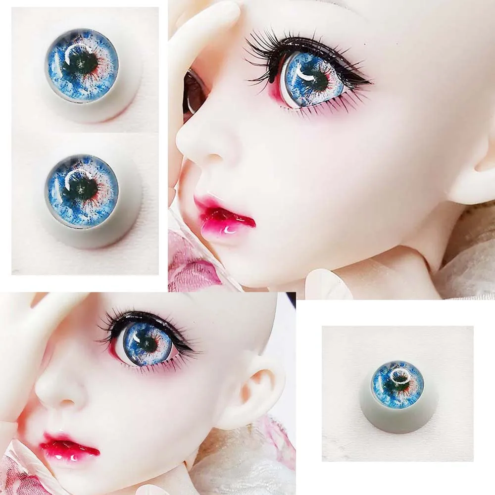 BJD eyes 12 мм 14 мм 18 мм 20 мм 22 мм BJD Eye ball для BJD Doll eye pink blue Eye print кукла ручной работы аксессуары 1/4 1/6 кукла