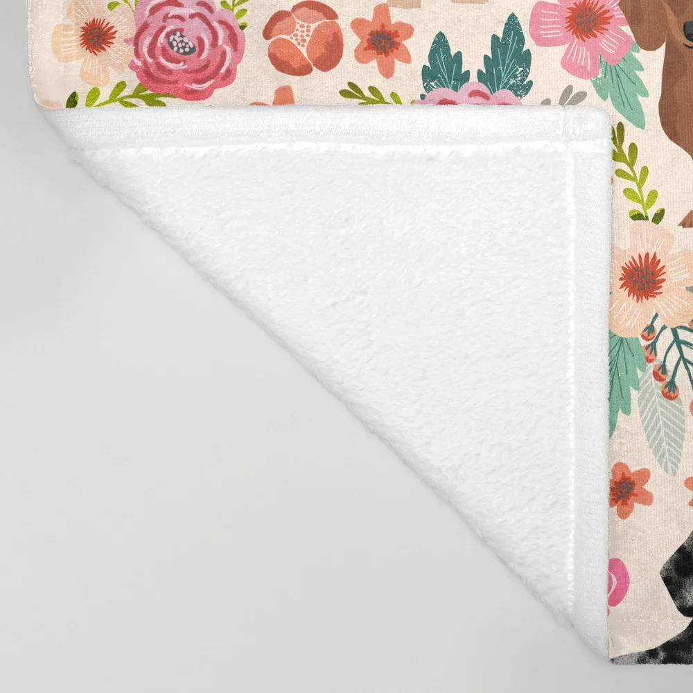 Мягкое Флисовое одеяло для домашних животных покрывало с рисунком таксы цветов