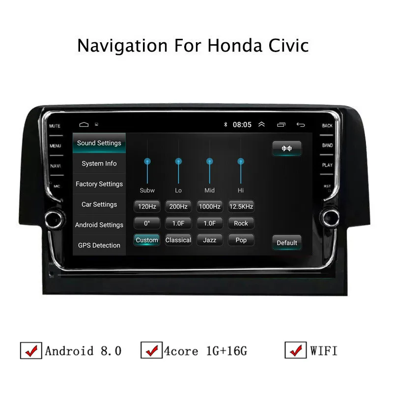 9 "Android 8 1 автомобильный gps навигатор для Honda Civic 2016 Автомагнитола стерео головное