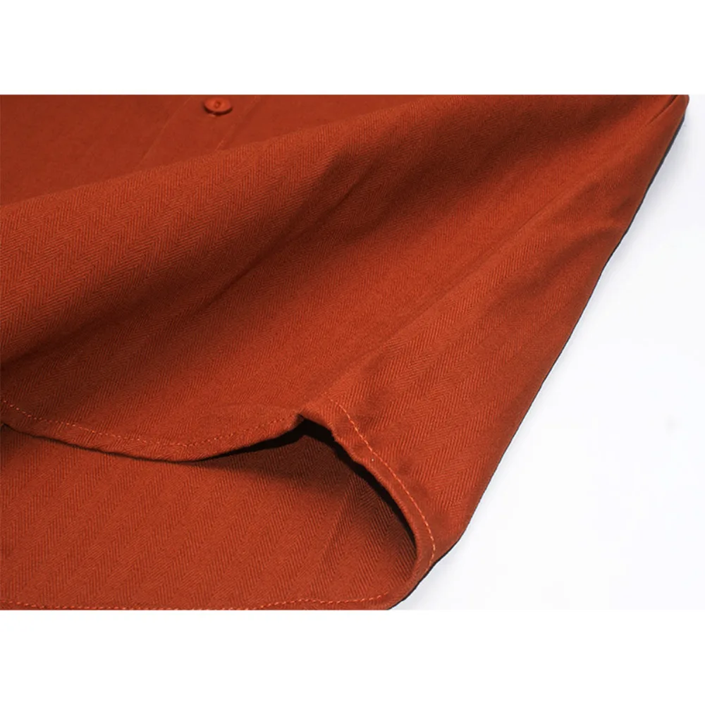 Осень елочка Cargo Shirt Для мужчин Уличная хлопок с длинным рукавом s рубашки