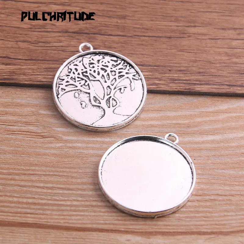 6 шт 30 мм Внутренний размер два цвета металлический сплав Простой Круглый Кабошон