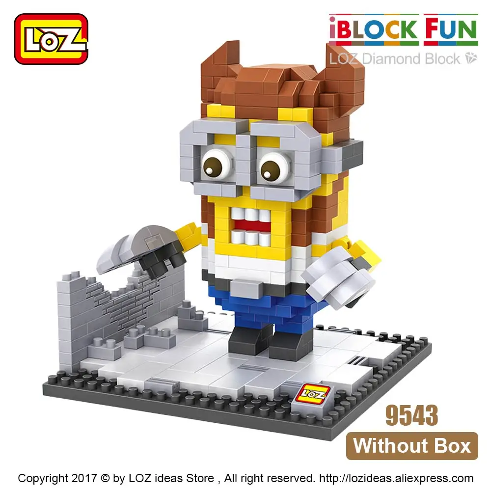 9543 Without Box LOZ, алмазные блоки, супергерои, фигурки, пластиковые сборные игрушки, Мультяшные пиксели, фигурки, креативный подарок, развивающие игрушки, 9536-9543 - Цвет: 9543 Without Box