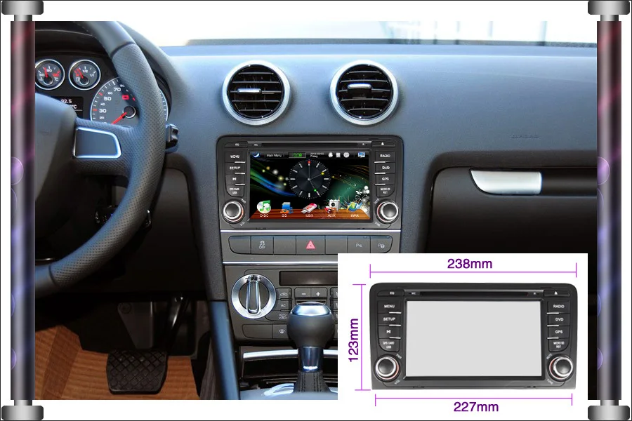 Бесплатная доставка KS1183 7 дюймов HD DVD GPS для Audi A3 строить в навигация DVB T wi fi 3 г IPOD