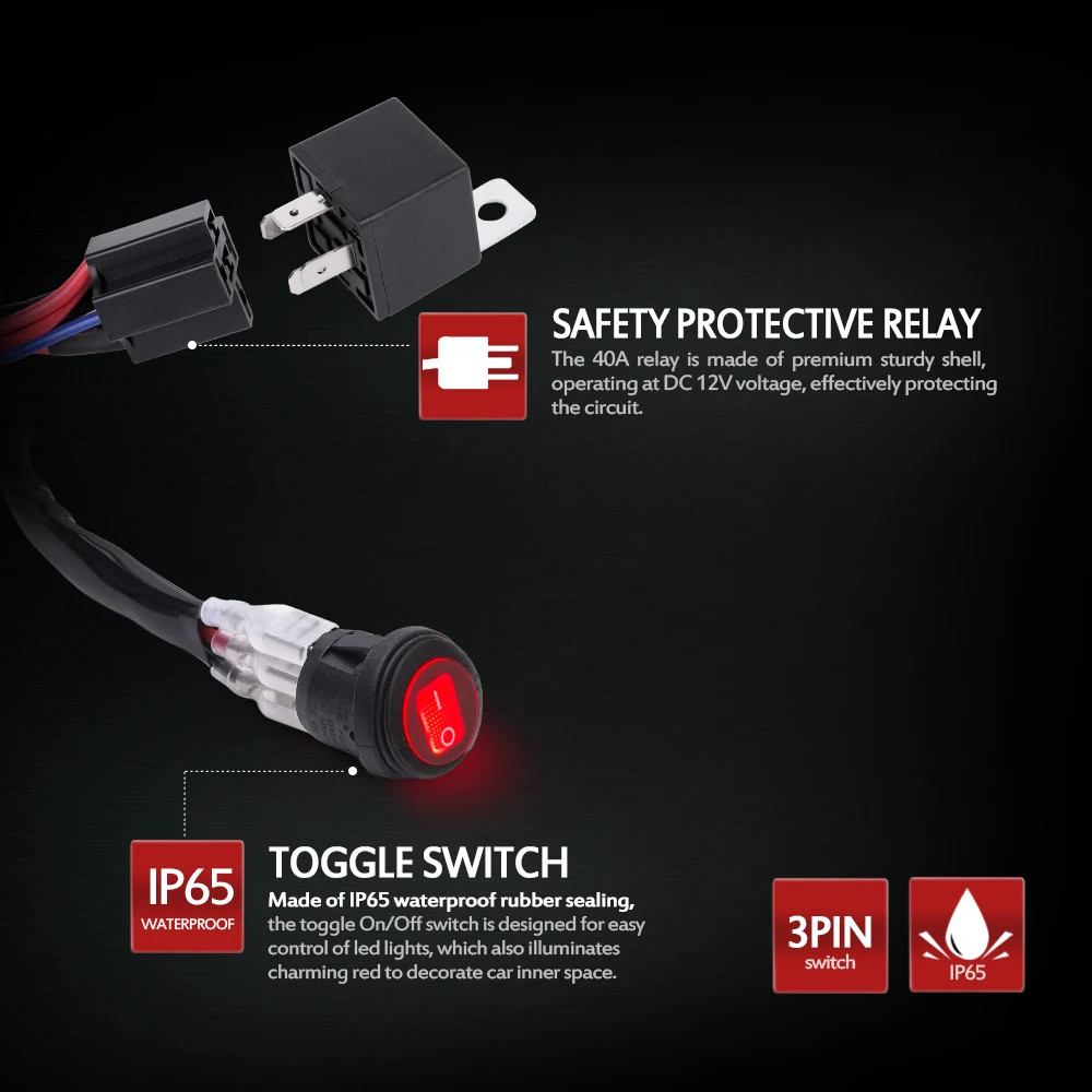 MICTUNING HD 300W светодиодный светильник с линейками опт высокое качество 40Amp реле ВКЛ