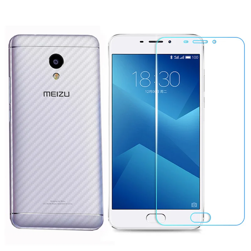 Защитная пленка для переднего экрана из закаленного стекла Meizu M5 M5S M + задняя