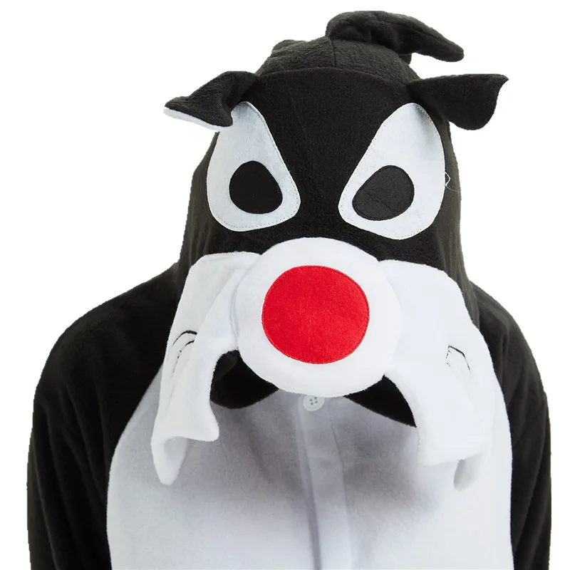 Флисовые кигуруми в виде животных костюм Черного Волка для взрослых женщин и