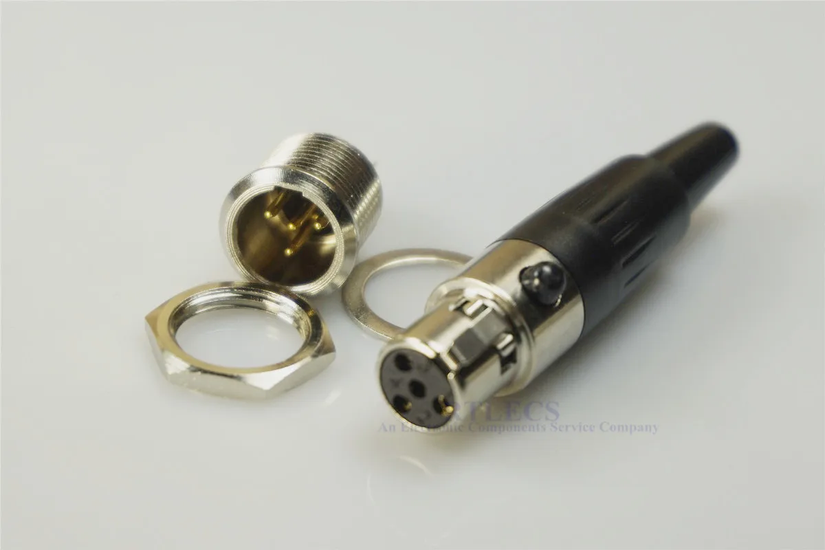 Миниатюрный мини разъем XLR 4 контакта встроенный провод для пайки и Панельное