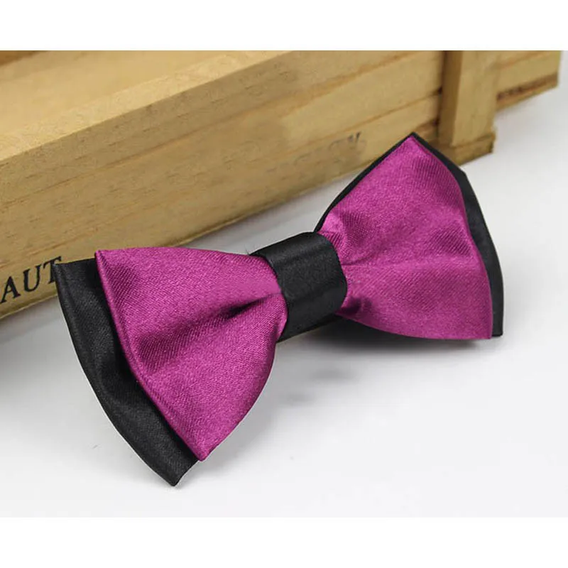 Black Plum Purple Wedding Classic Kid Suit Neckwear Baby Boy's Baby Fashion Solid Color Adjustable Bowtie Children Two Tone Pet Dog Cat Bow Tie - Цвет: Black Plum Purple