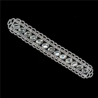 crystal rhinestones chain applique for wedding dress costumes collar necklace silver sewing crafts 244 cm cusack