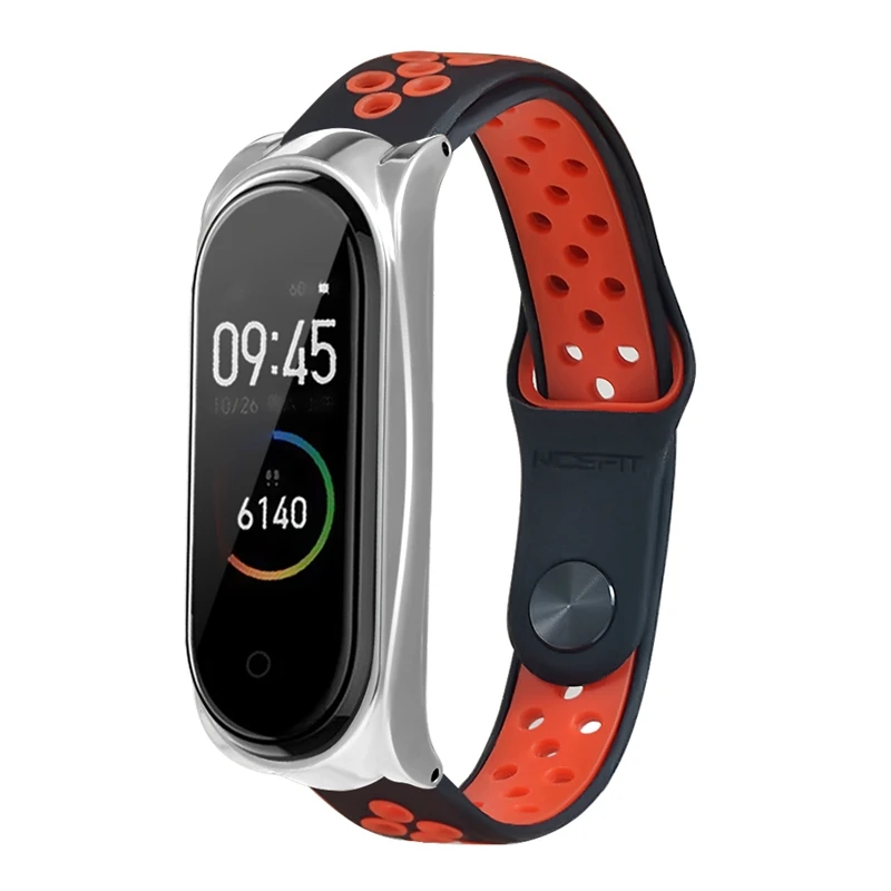 YUEDAER Двойной Цветной силиконовый ремешок для Xiaomi mi Band 4 аксессуары для браслетов TPU Wacthband для mi Band 4 металлическая рамка чехол