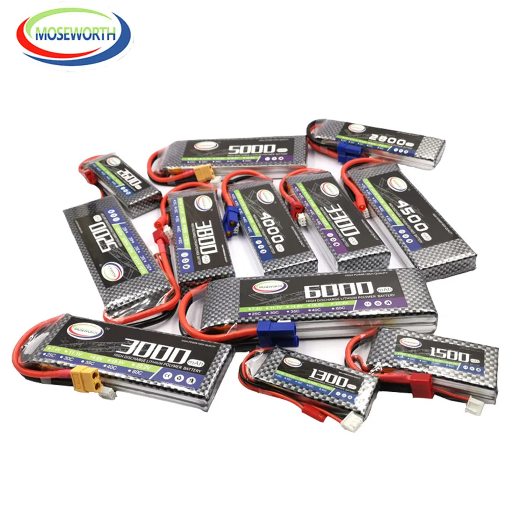 7,4 V дрона с дистанционным управлением LiPo Батарея 2S 1300 2200 2800 3500 4200 5000 6000 мА/ч, 25C 35C 60C для дистанционно управляемого летательного аппарата для квадрокоптера самолета RC батареи