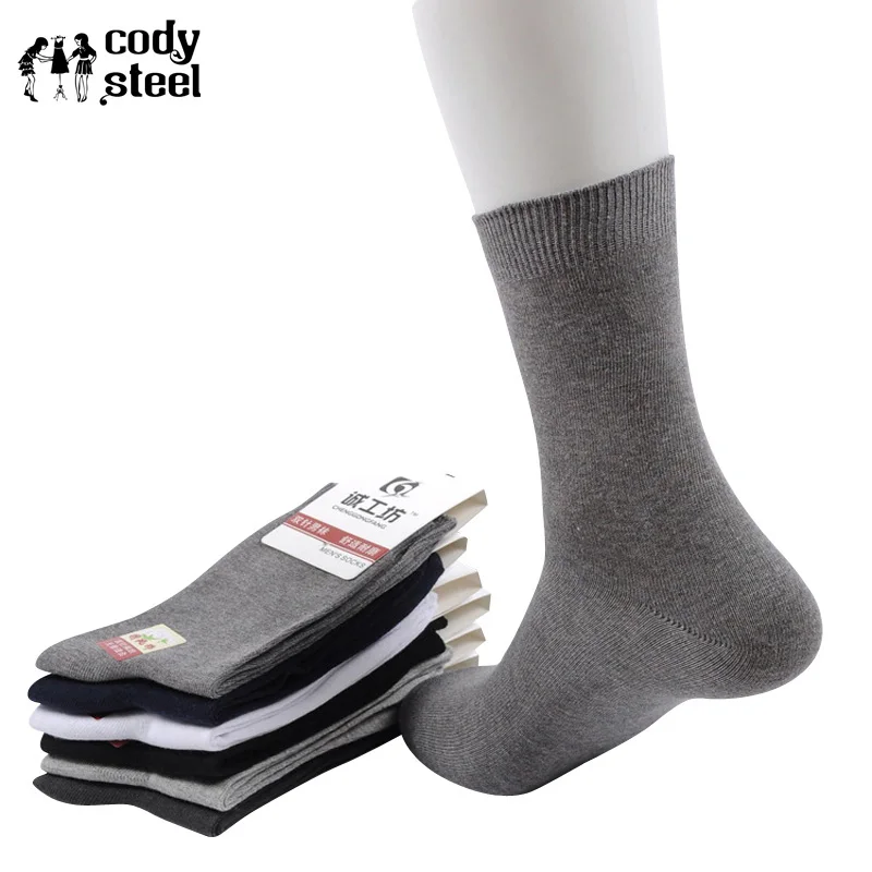 Коди Стали Торговая Марка Man Носки Мода Solid Color Человек Хлопчатобумажные Случайно