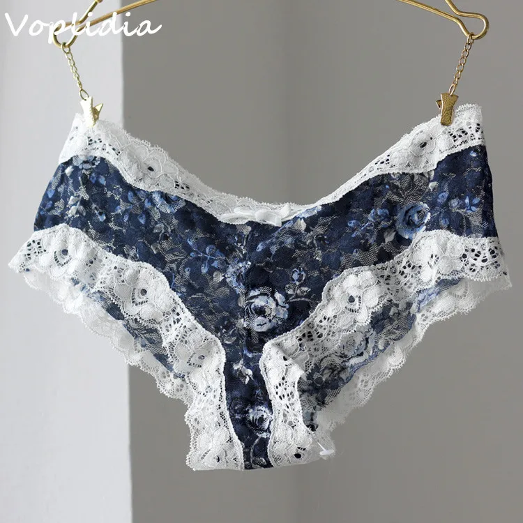 Новое поступление нижнее белье Voplidia женские сексуальные трусики с цветочным