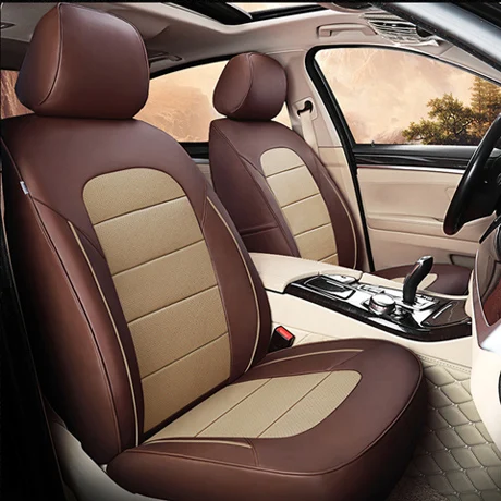 AutoDecorun теплые кожаные чехлы для сидений автомобиля для Mercedes-Benz E300 E200 E320 E350 E500 E260 E400 авточехлы для автомобилей Аксессуары - Название цвета: Coffee X  Beige