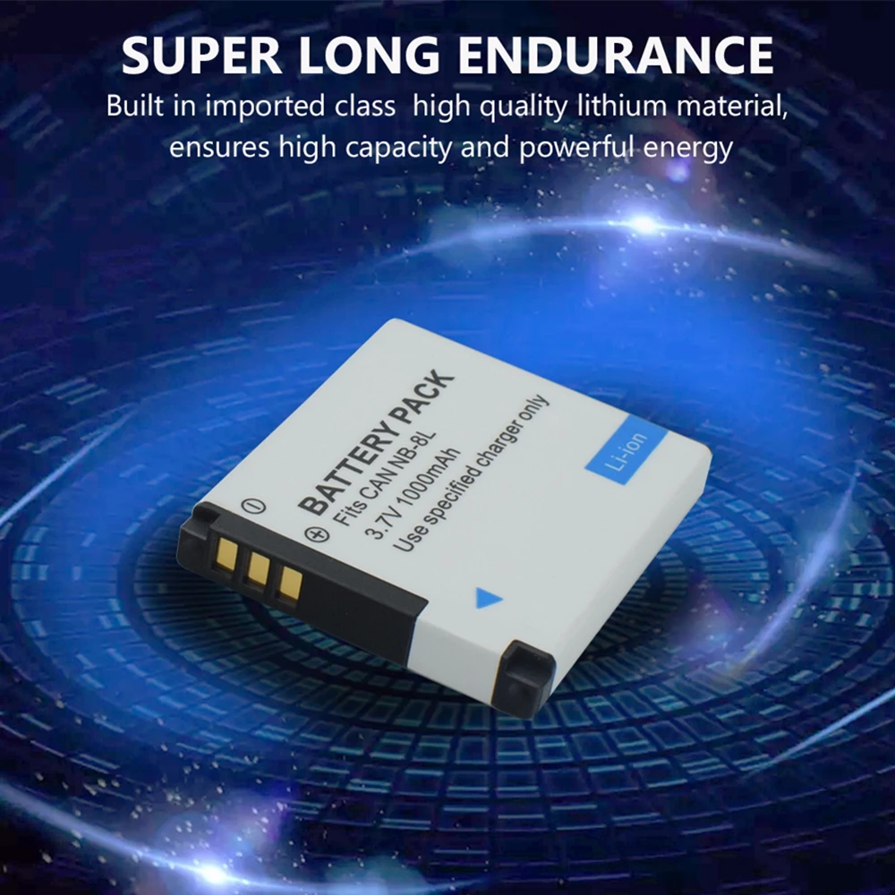 Перезаряжаемые 3 7 V 1000mAh Цифровые Батареи SLR NB 8L литий Батарея A3300 A3200 является A1200