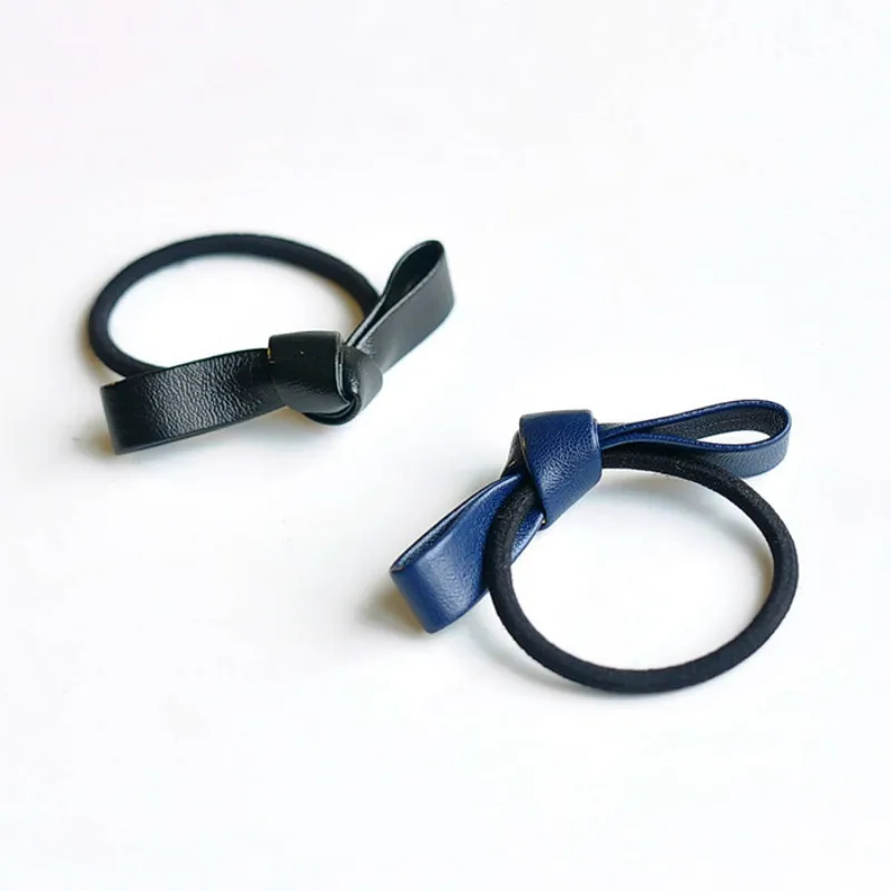 Hair headdress bow hair rope tie cortex ring rubber band Office simple accessories |