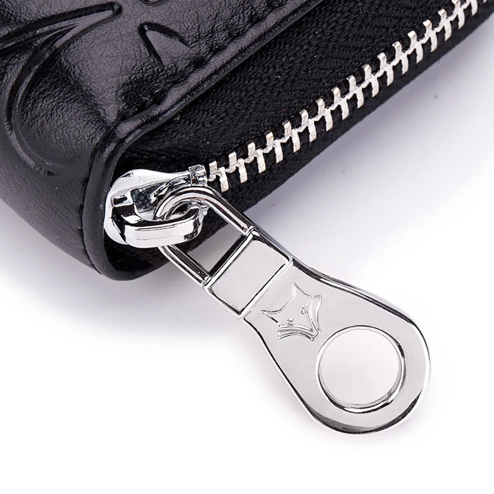 Женский кошелек из натуральной кожи кредитница на молнии монетница Мужской