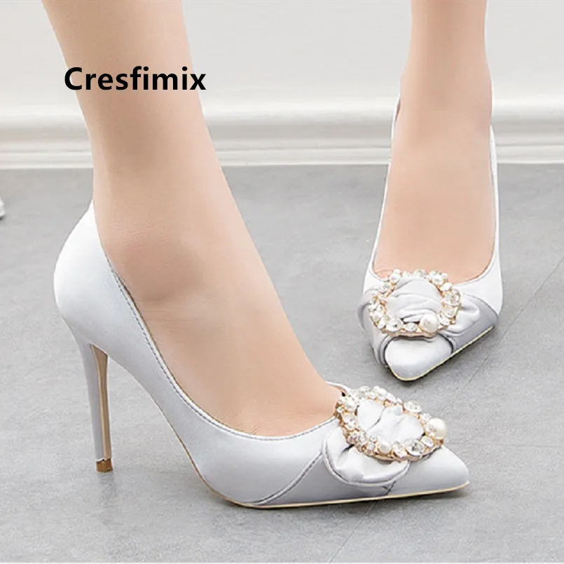 Cresfimix Frauen/пикантные свадебные туфли на высоком каблуке высокого качества Модные