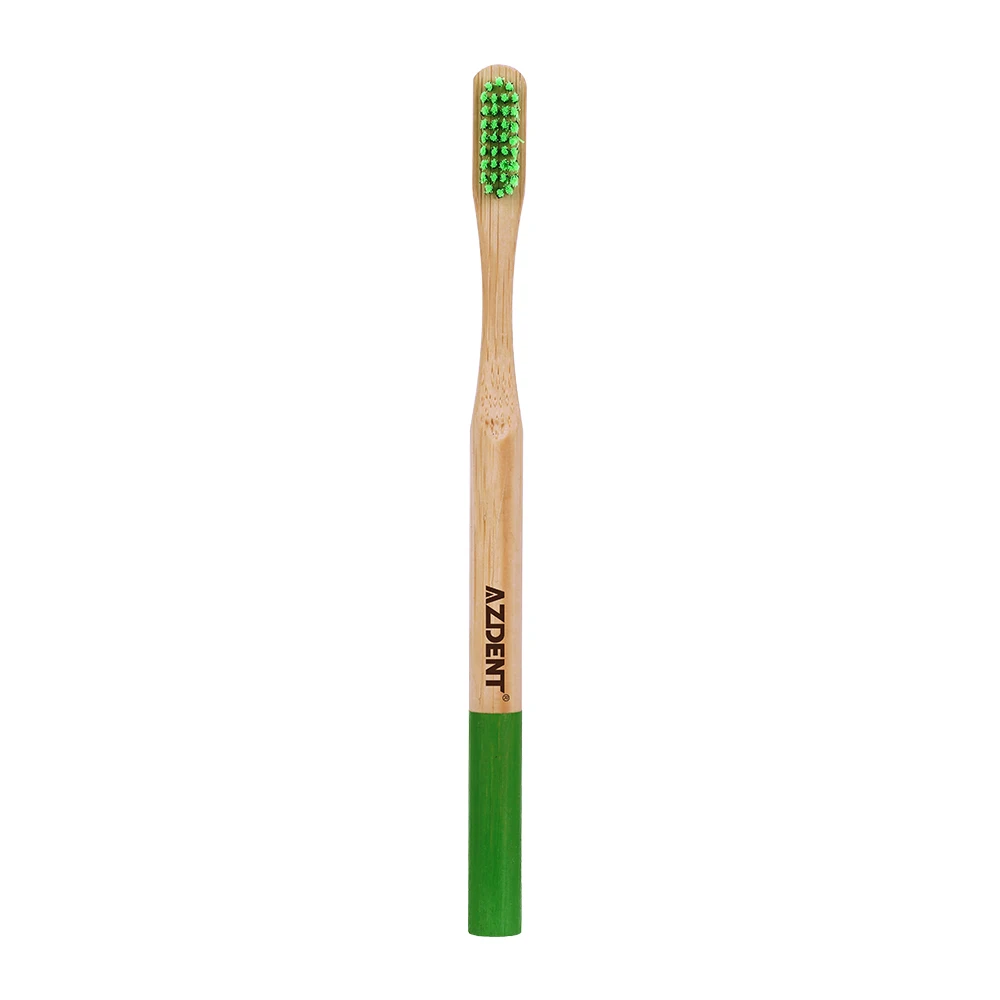 green Hot 1pcs Bamboo Toothbrush Double Ultra Soft Wooden Handle Bamboo Toothbrushes Oral Care Soft Bristle Head for Adults Wholesale - Цвет: green