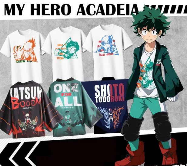 Одежда My Hero Academy Boku no футболки Green valley Midoriya izku Todoroki Shoto katsuki bakugo кимоно| |