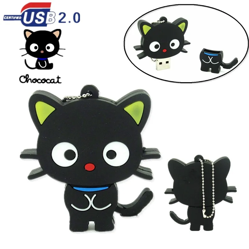 100% милый мультяшный Кот usb флеш накопитель Флешка 32 ГБ 16 8 4 Гб искусственная карта