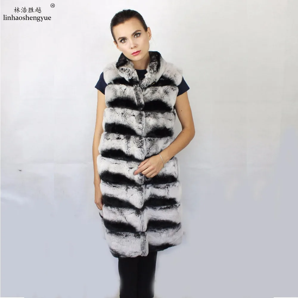 Linhaoshengyue 2017 NEW Hot Selling Real Rex Rabbit Fur Women Vest  Freeshipping
