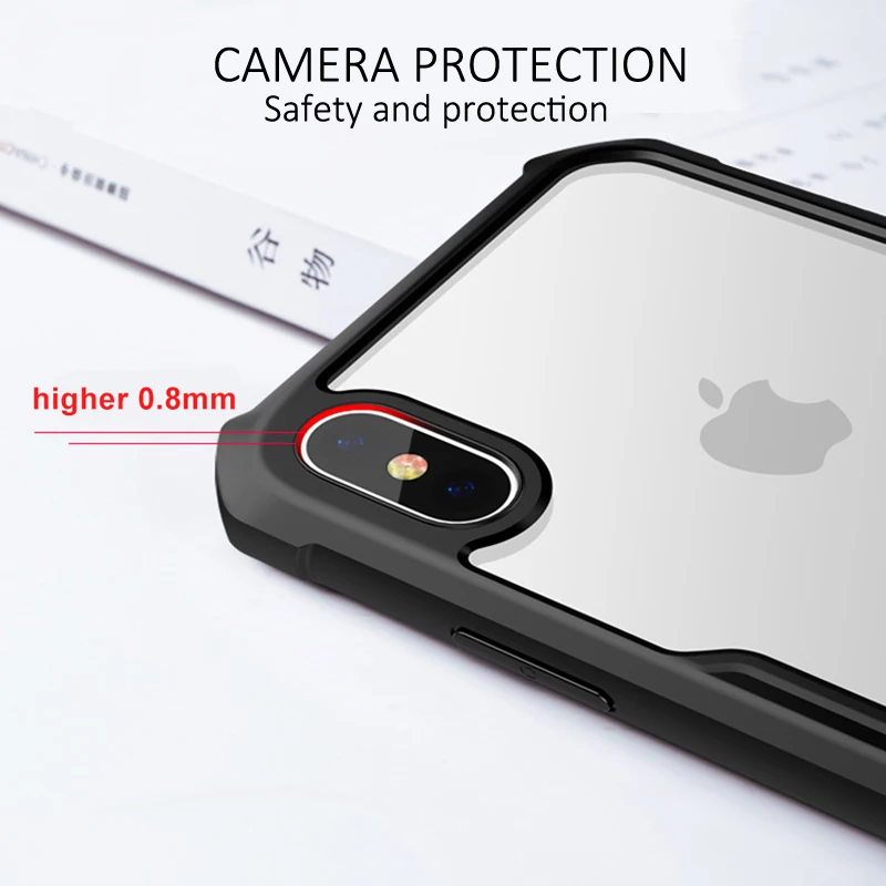 XUNDD Роскошный прозрачный чехол для iPhone Xs чехол для MAX XR, противоударный полный защитный чехол для iPhone 7/7 plus 8 8plus Xs X чехол в виде ракушки